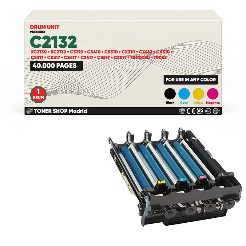 BDink Tambor de Imagen Compatible Lexmark C2132 (Drum) 70C0Z50 - 4 Colores