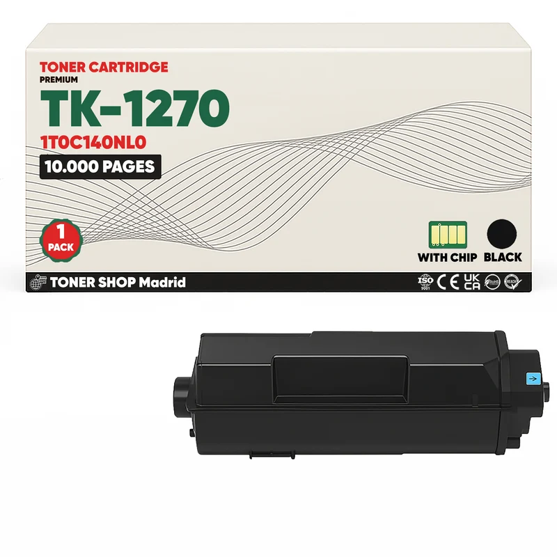 BDink Cartucho Tóner Compatible Kyocera TK1270 Negro