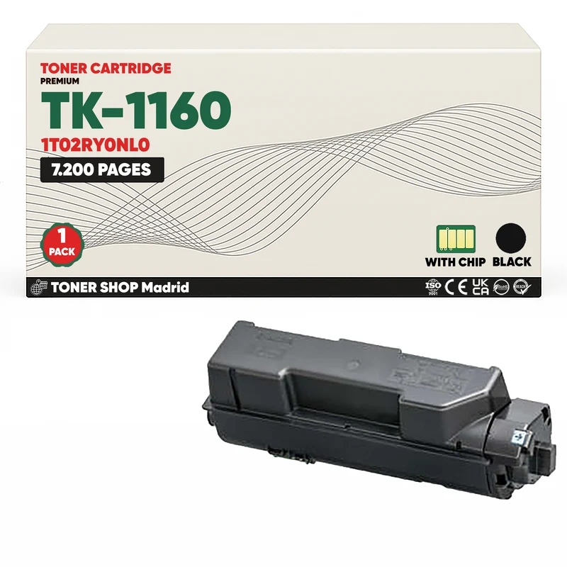 BDink Cartucho Tóner Compatible Kyocera TK1160 Negro