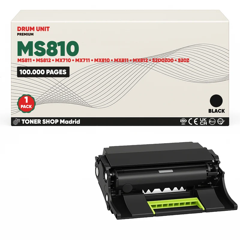 BDink Tambor de Imagen Compatible Lexmark MS810 (Drum) 52D0Z00 520Z - Negro