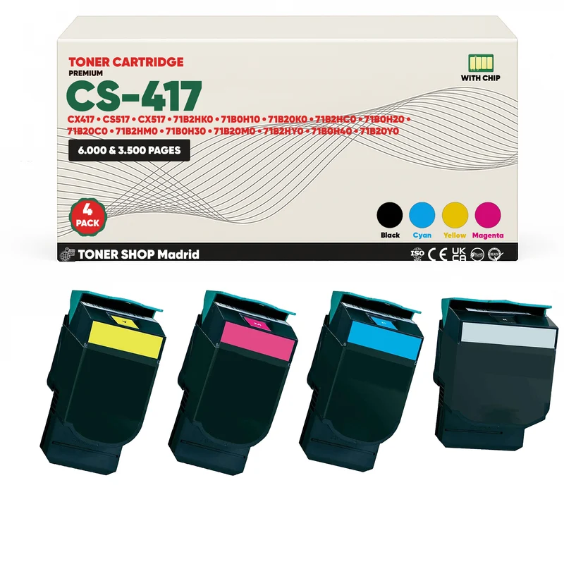 BDink Tóner Compatible Lexmark CS417 (Pack 4 CMYK)