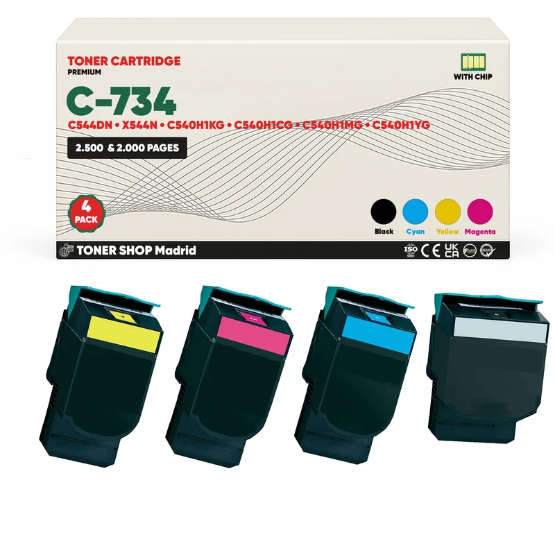 BDink Cartuchos Tóner Compatibles Lexmark C540N CMYK (Pack 4)