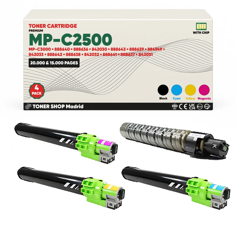 BDink Cartucho/s Tóner Compatible/s Ricoh MP-C2500/MP-C3000 CMYK (Pack 4)