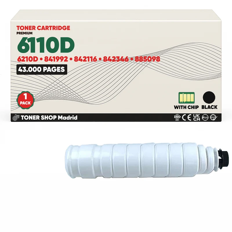 BDink Tóner Compatible Ricoh Type 6110D/6210D Negro 841992/842116/885098