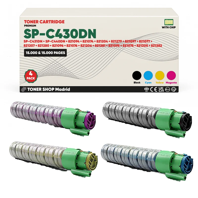 BDink Tóner Compatible Ricoh SP-C430DN/SP-C431DN/SP-C440DN (Pack 4 CMYK) 821094-821282