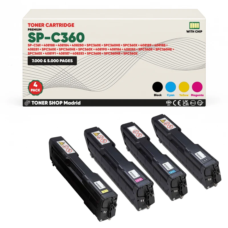 BDink Tóner Compatible Ricoh SP-C360/SP-C361 (Pack 4 CMYK) 408184-408191