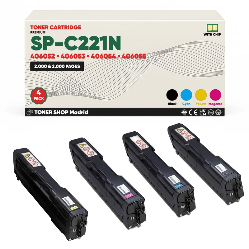 BDink Tóner Compatible Ricoh SP-C221N (Pack 4 CMYK) 406052-406055