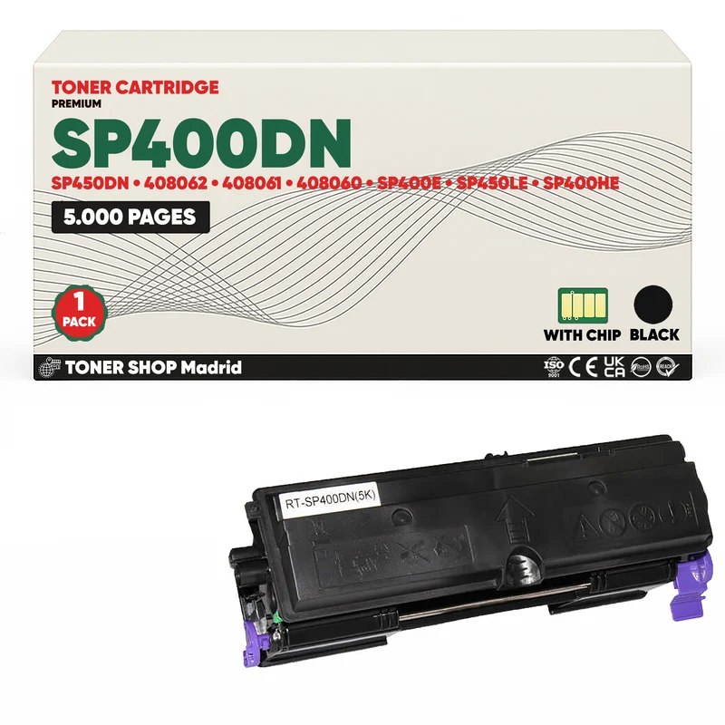 BDink Cartucho/s Tóner Compatible/s Ricoh SP400DN/SP450DN Negro
