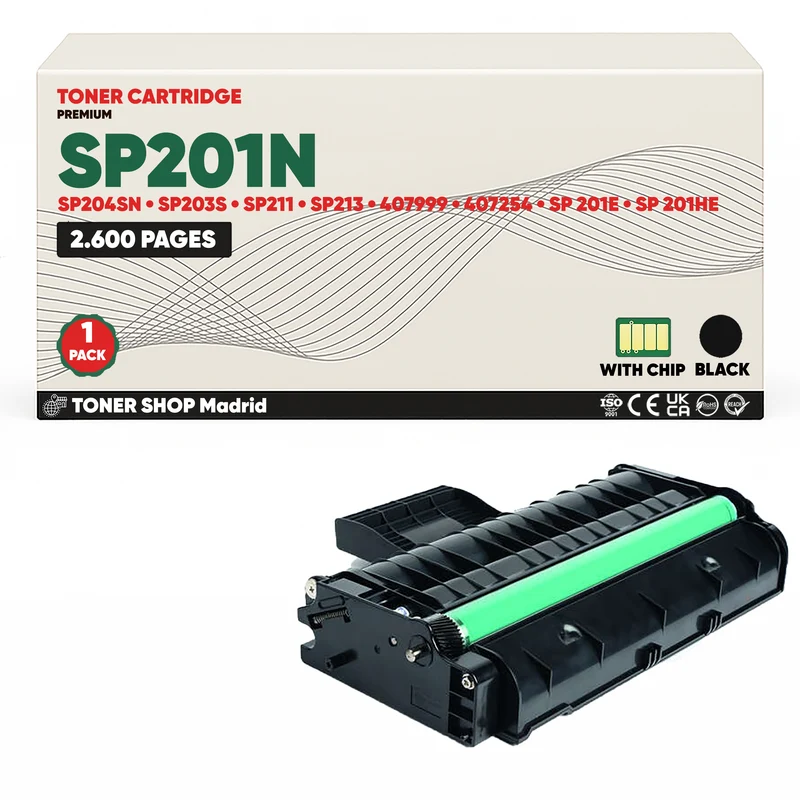 BDink Cartucho/s Tóner Compatible/s Ricoh SP201N/SP204SN/SP203S/SP211/SP213 Negro