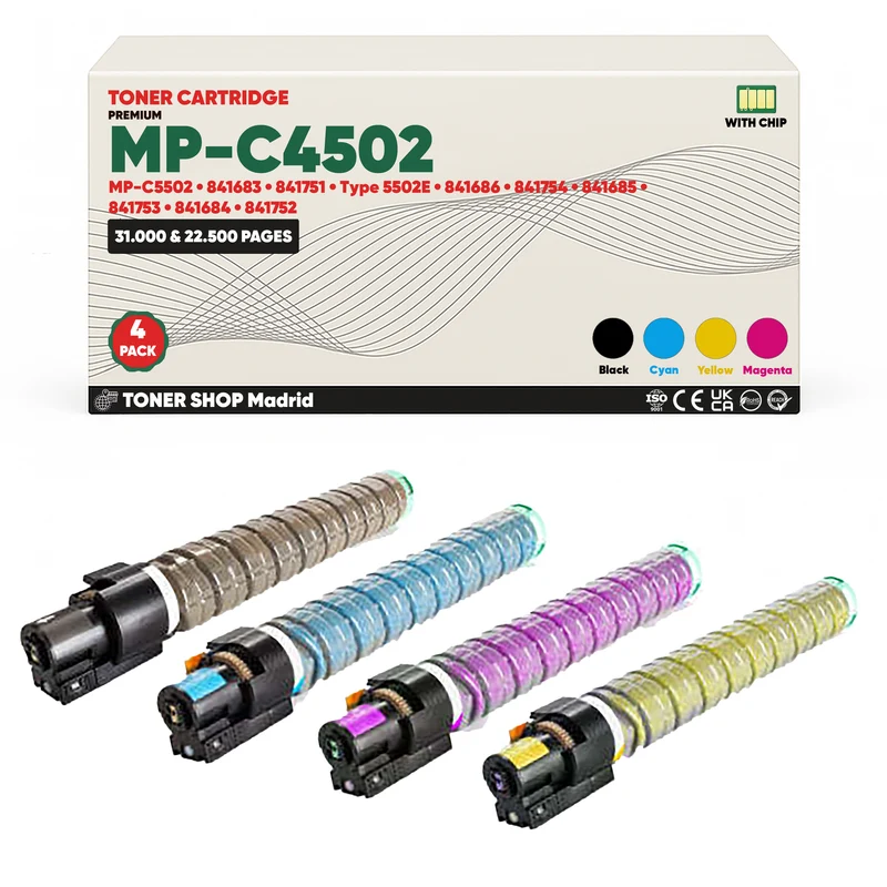 BDink Cartucho/s Tóner Compatible/s Ricoh MP-C4502/MP-C5502 CMYK (Pack 4)