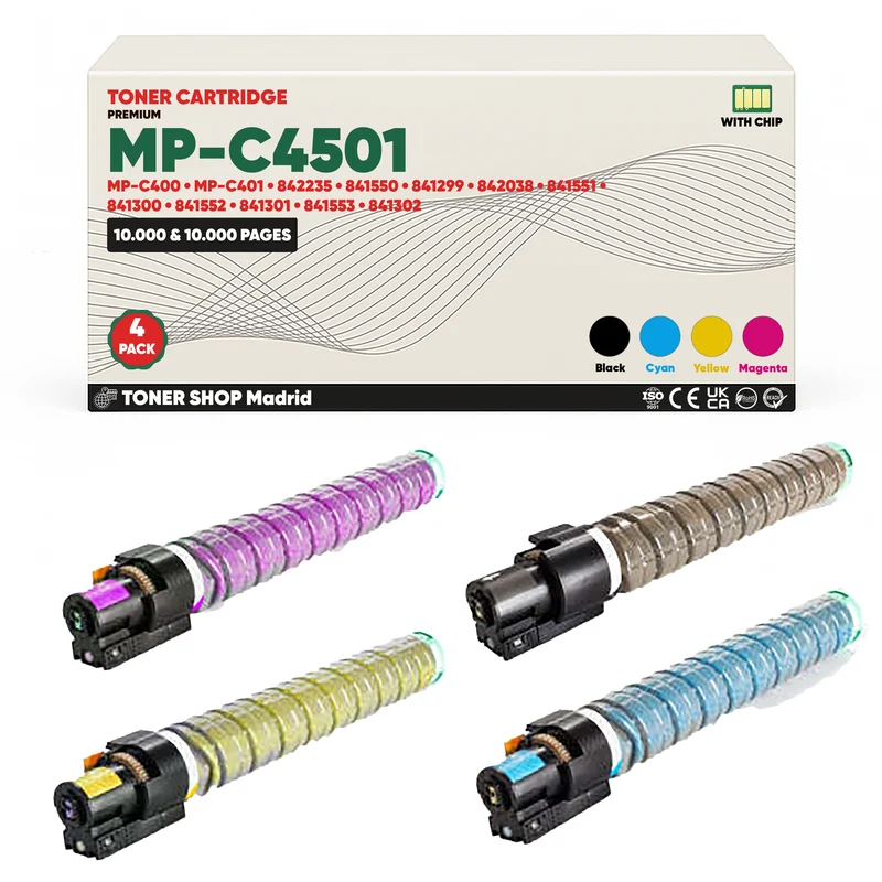 BDink Cartucho/s Tóner Compatible/s Ricoh MP-C300/MP-C401 CMYK (Pack 4)