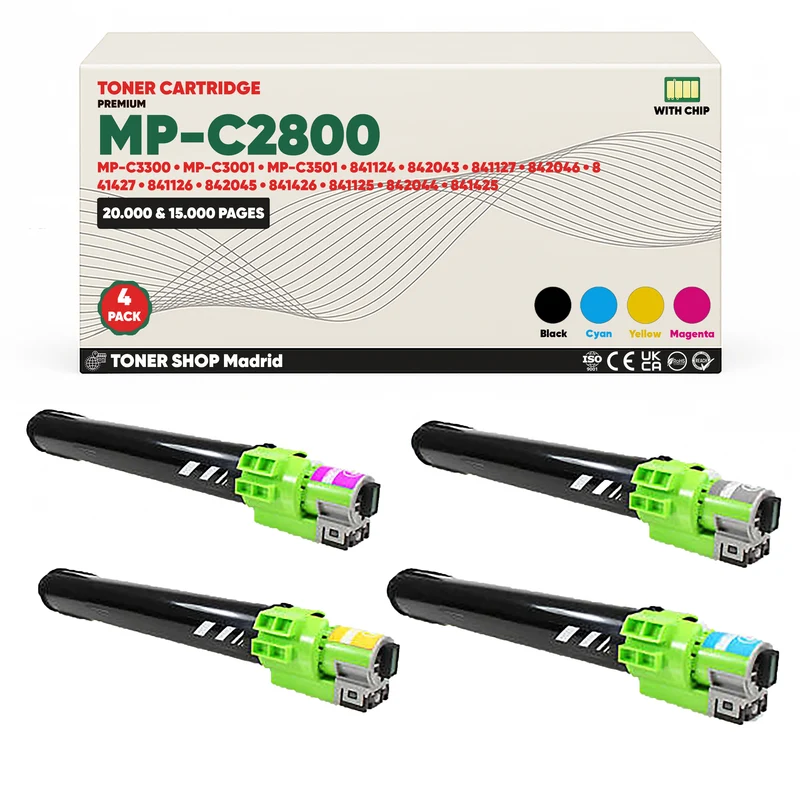 BDink Cartucho/s Tóner Compatible/s Ricoh MP-C2800/MP-C3300 CMYK (Pack 4)