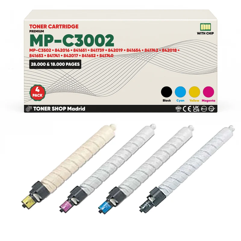 BDink Cartucho/s Tóner Compatible/s Ricoh MP-C3002/MP-C3502 CMYK (Pack 4)