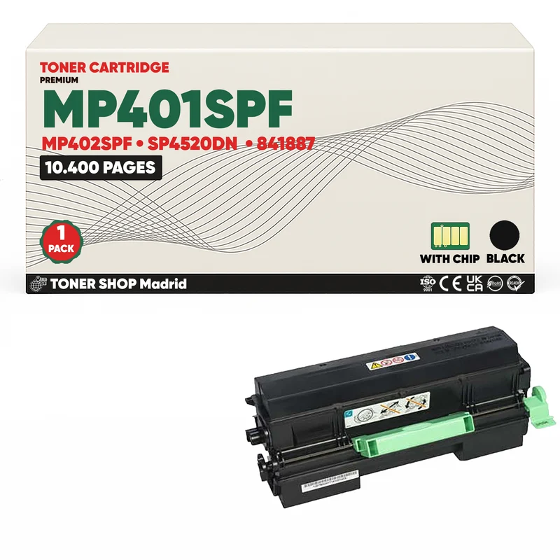 BDink Cartucho/s Tóner Compatible/s Ricoh Aficio MP401SPF/MP402SPF/SP4520DN Negro
