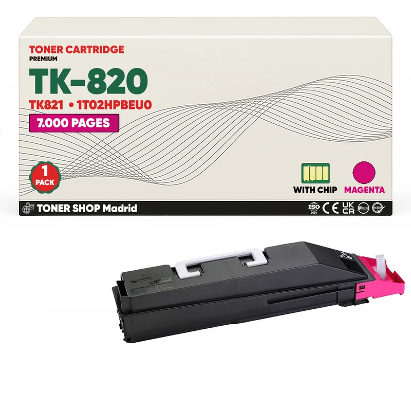 BDink Cartucho Tóner Compatible Kyocera TK820/TK821 Magenta