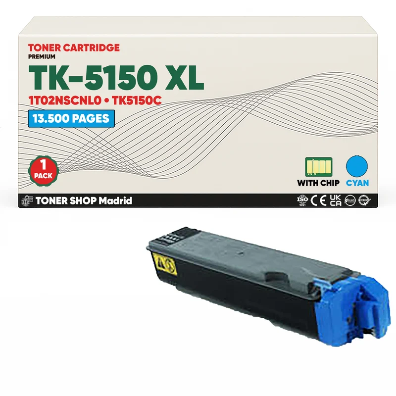 BDink Cartucho Tóner Compatible Kyocera TK5150 XL Cyan