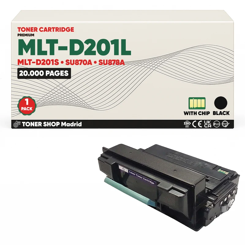 BDink Cartucho de Toner Compatible Samsung MLT-D201L Negro