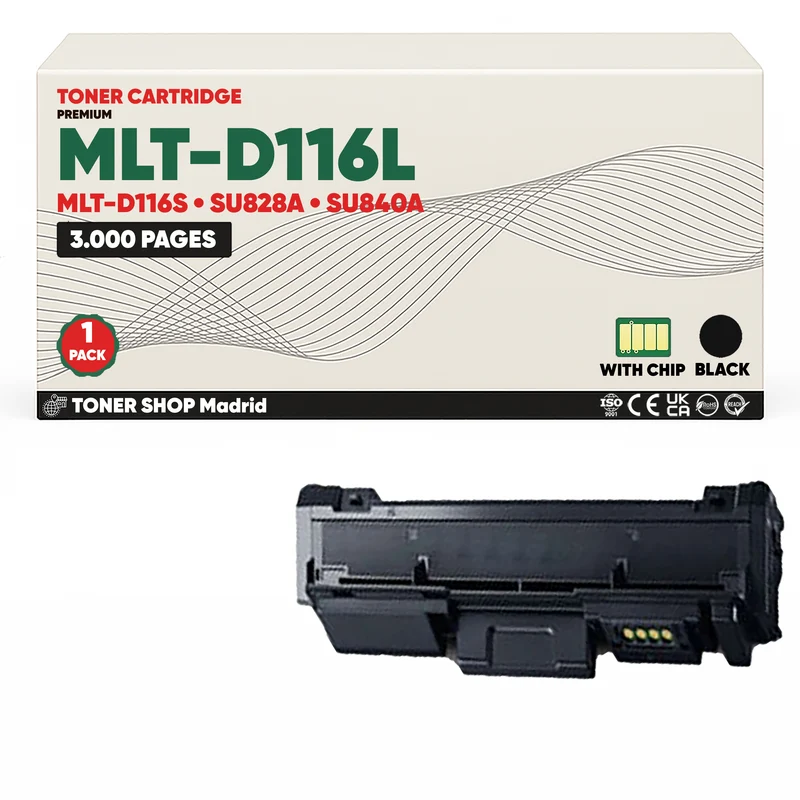 BDink Cartucho de Toner Compatible Samsung MLT-D116L Negro
