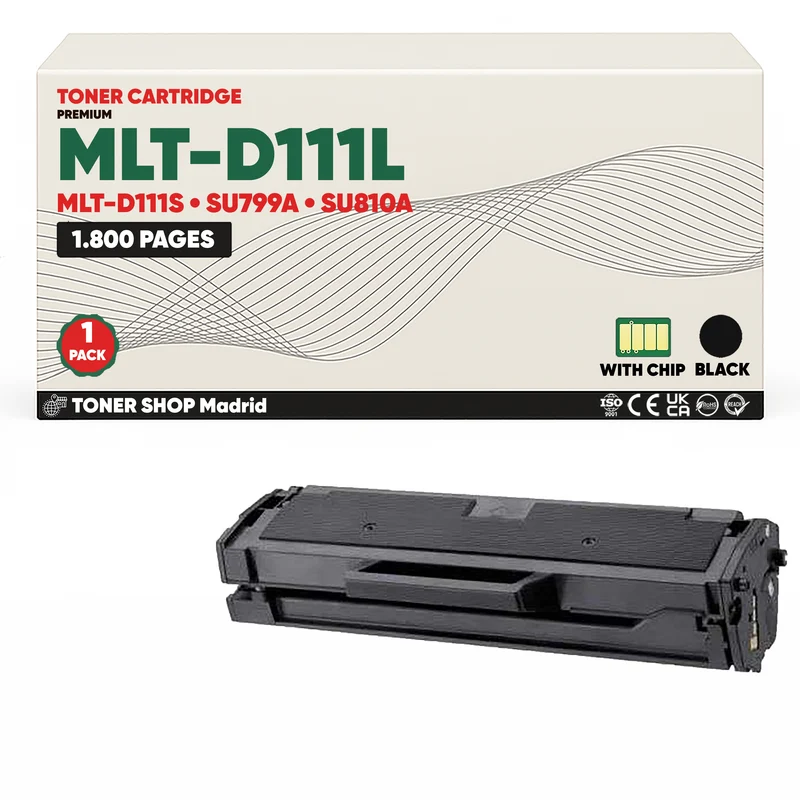 BDink Cartucho de Toner Compatible Samsung MLT-D111L Negro