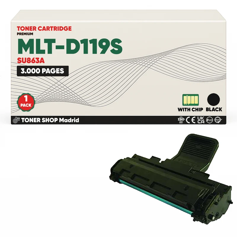 BDink Cartucho de Toner Compatible Samsung MLT-D119S Negro