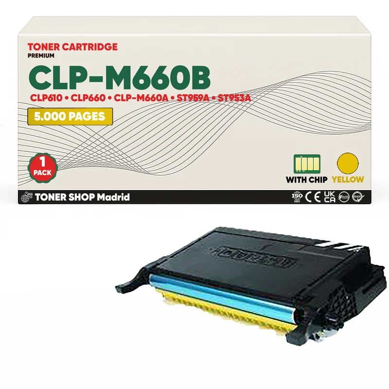 BDink Cartuchos de Toner Compatible Samsung CLP-M660B Magenta Amarillo
