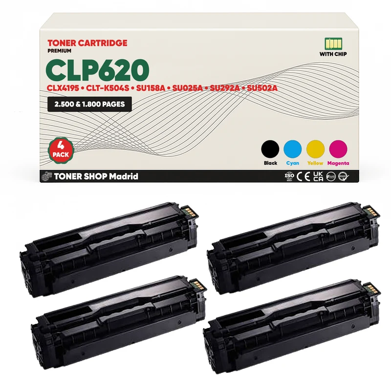 BDink Cartucho de Toner Compatible Samsung CLP620 (Pack 4) CMYK