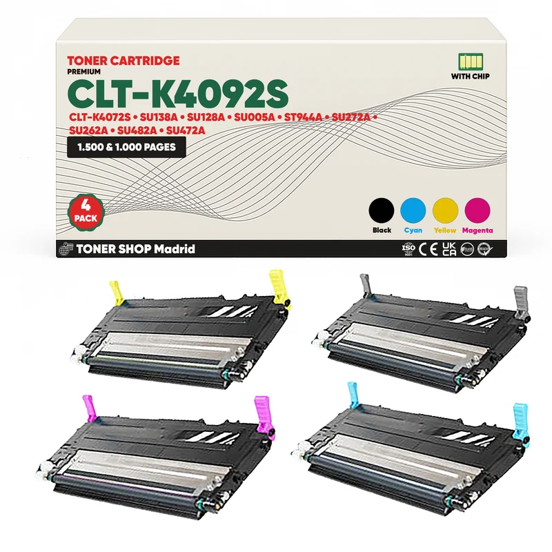 BDink Cartucho de Toner Compatible Samsung CLT-K4092S (Pack 4) CMYK