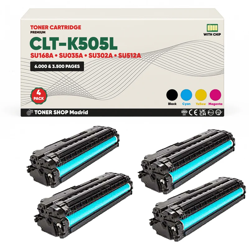 BDink Cartucho de Toner Compatible Samsung CLT-K505L (Pack 4) CMYK
