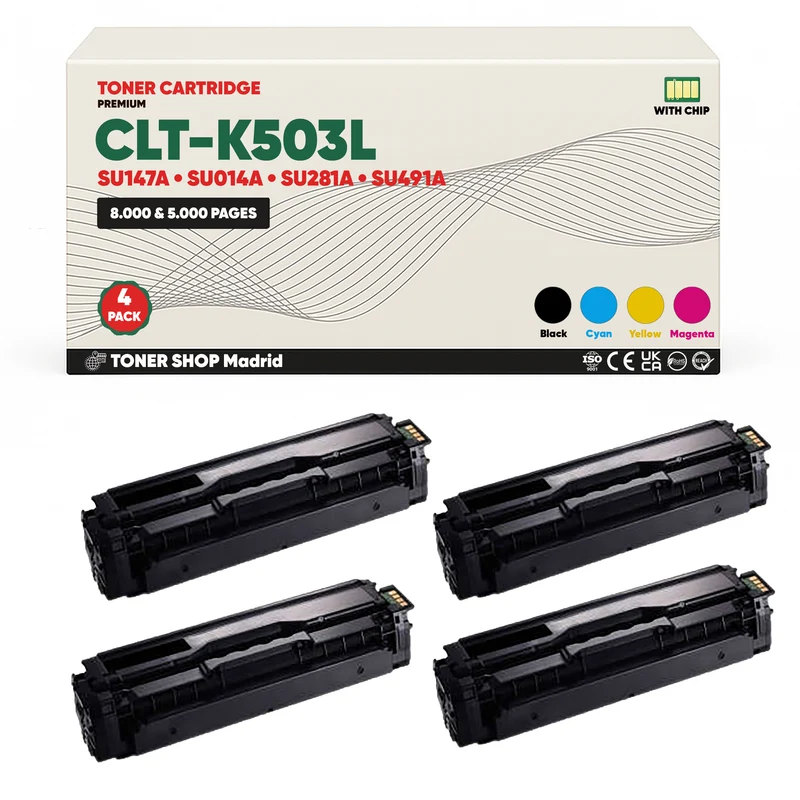 BDink Cartucho de Toner Compatible Samsung CLT-K503L (Pack 4) CMYK