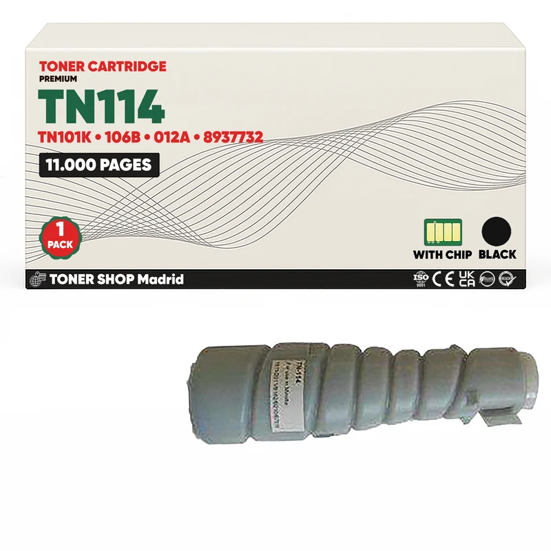 BDink Cartucho de Toner Compatible Konica Minolta TN114 Negro