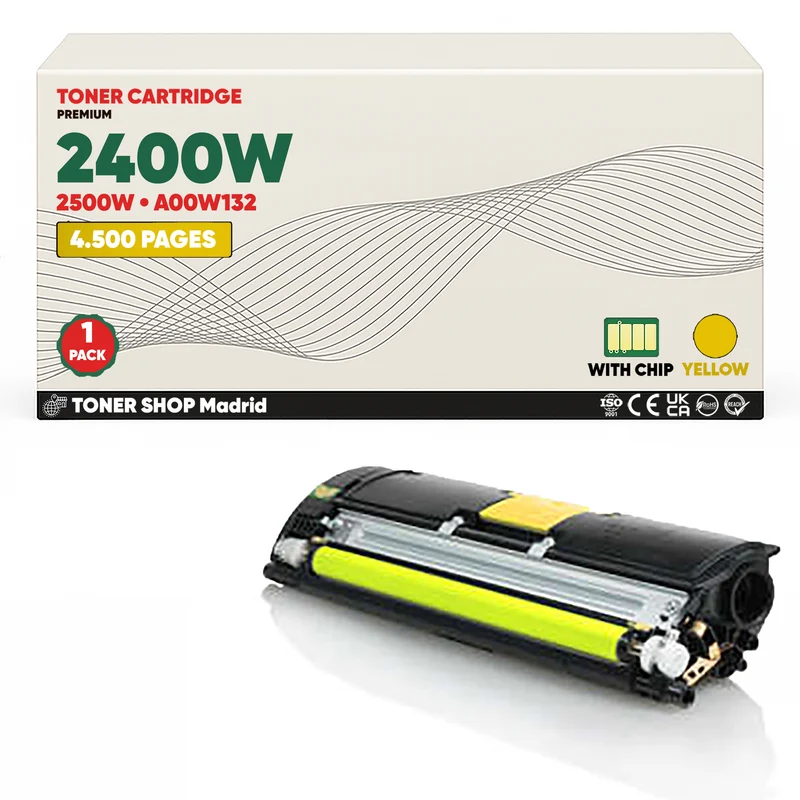 BDink Cartucho Toner Compatible Konica Minolta MagiColor 2400W/2500W Amarillo