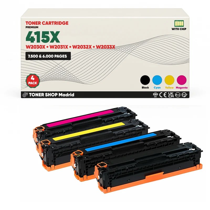BDink Tóner Compatible HP 415X (Pack 4 CMYK) W2030X W2031X W2032X W2033X
