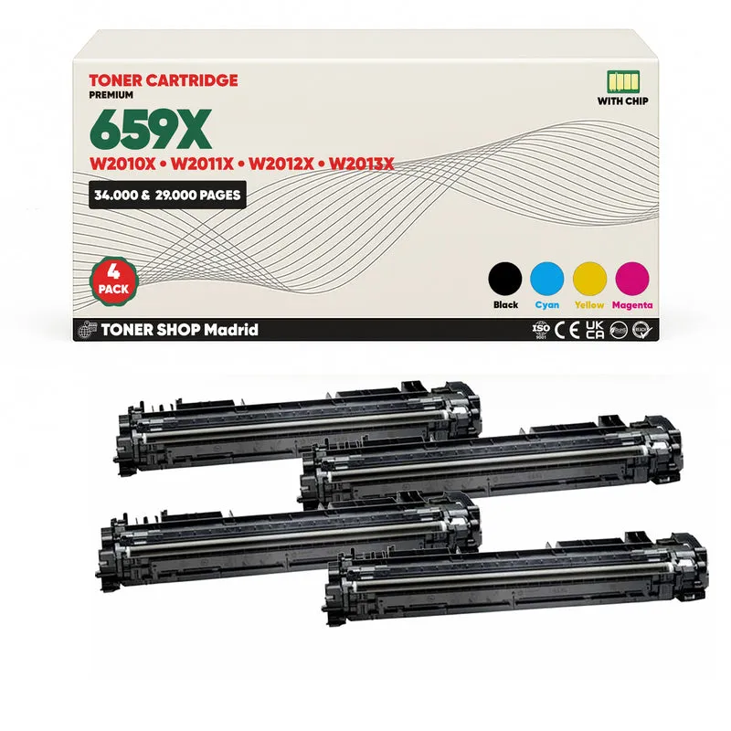 BDink Tóner Compatible HP 659X (Pack 4 CMYK) W2010X W2011X W2012X W2013X
