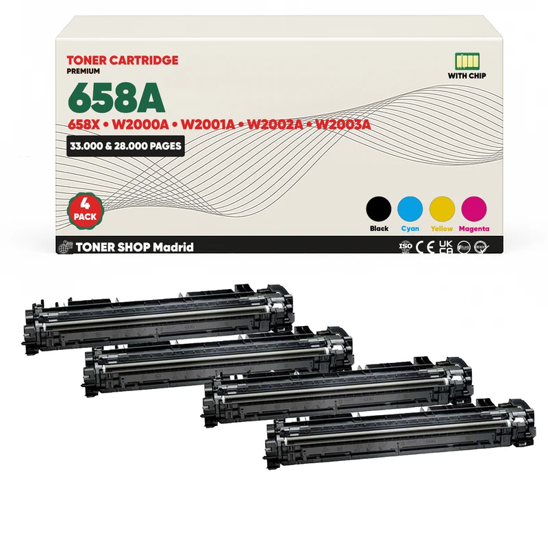 BDink Tóner Compatible HP 658A (Pack 4 CMYK) W2000A W2001A W2002A W2003A