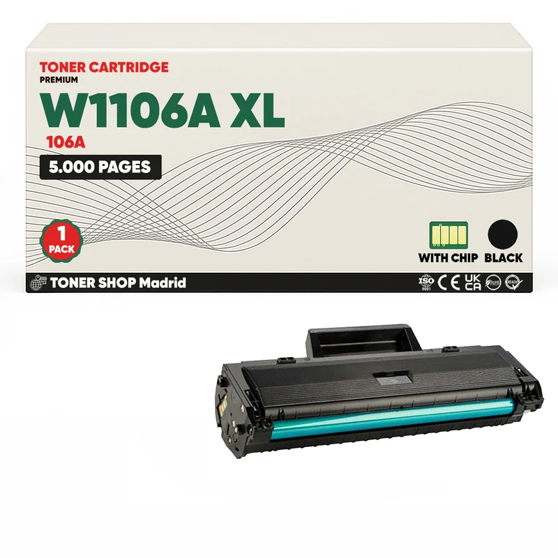 BDink Tóner Compatible HP 106A XL Negro W1106A (Alta Capacidad)