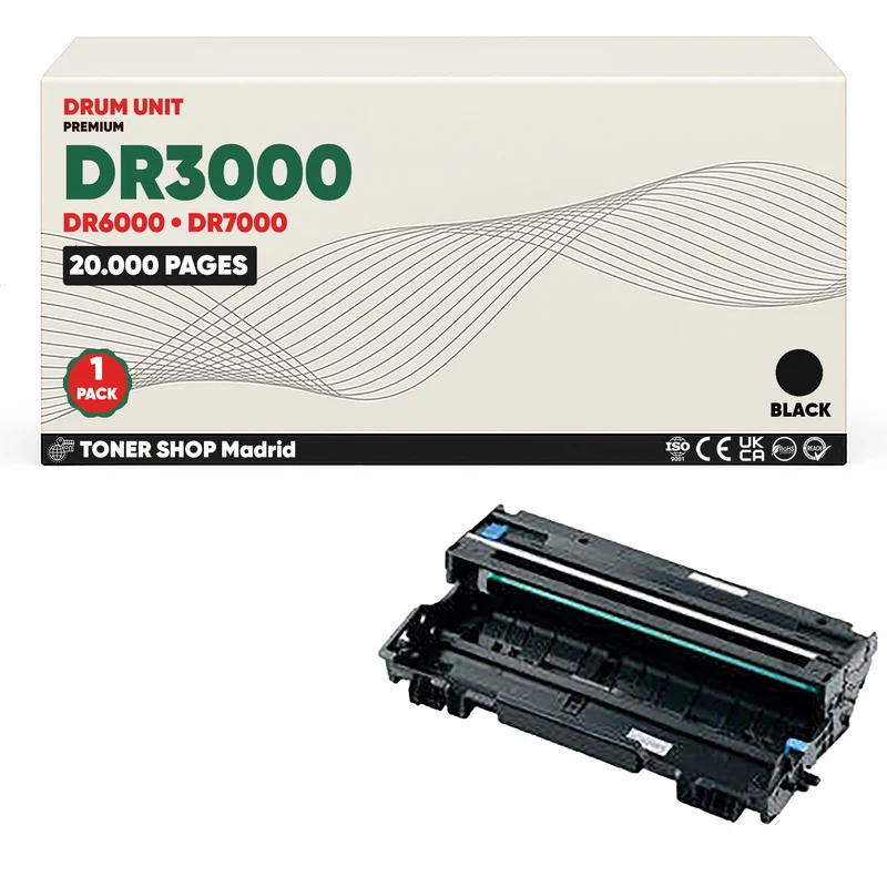 BDink Tambor de Imagen Compatible Brother DR3000 Negro (Drum)