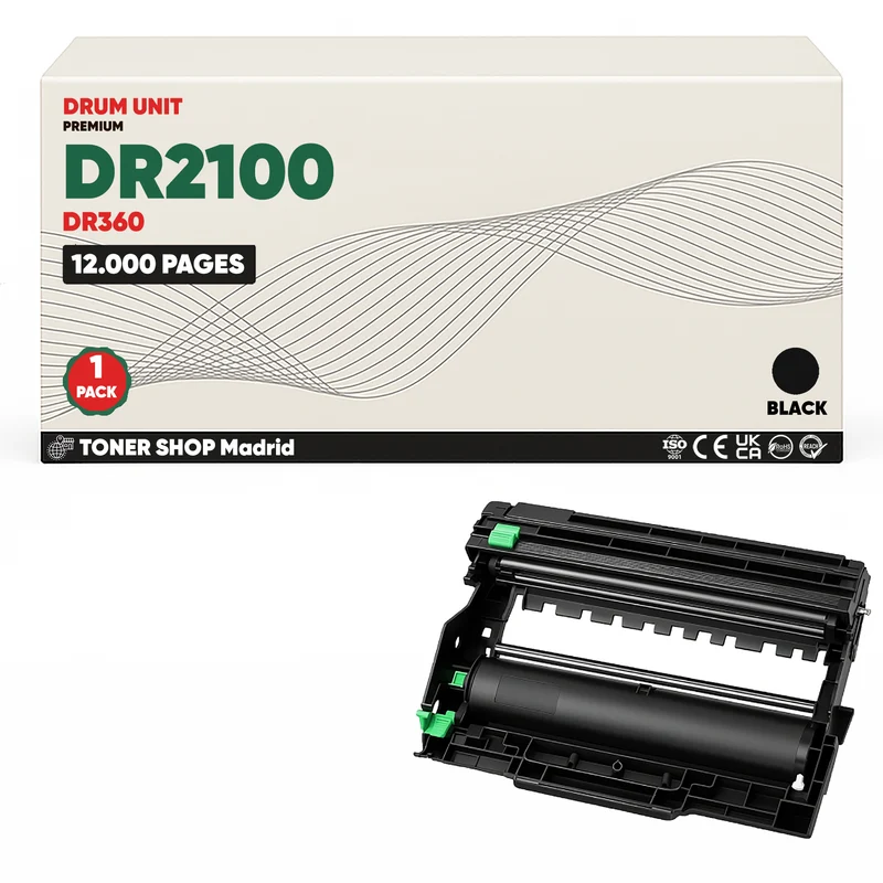 BDink Tambor de Imagen Compatible Brother DR2100 Negro (Drum)