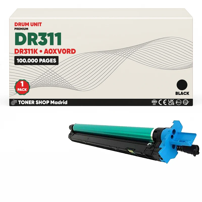 BDink Tambor de Imagen Compatible Konica Minolta DR311 Negro (Drum)