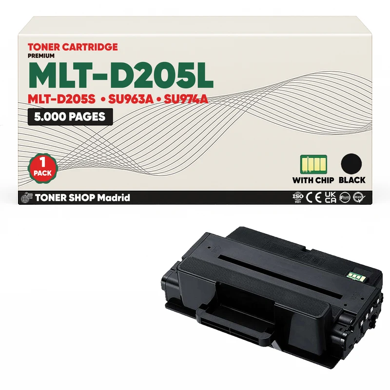 BDink Cartucho de Toner Compatible Samsung MLT-D205L Negro