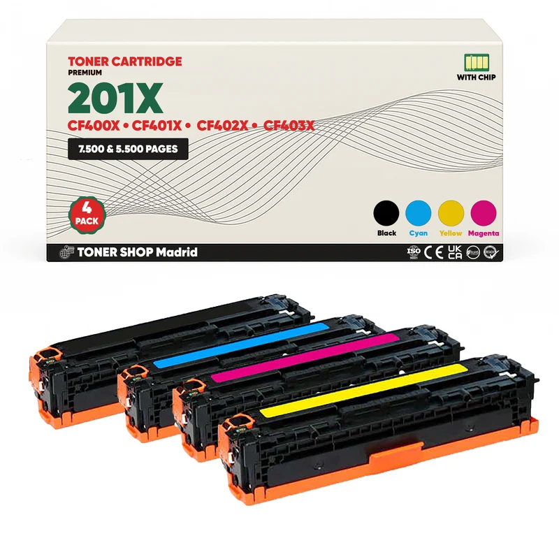 BDink Tóner Compatible HP 201X CMYK (Pack 4 CMYK) CF400X CF401X CF402X CF403X