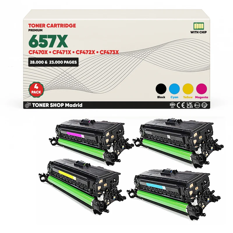 BDink Tóner Compatible HP 657X (Pack 4 CMYK) CF470X CF471X CF472X CF473X