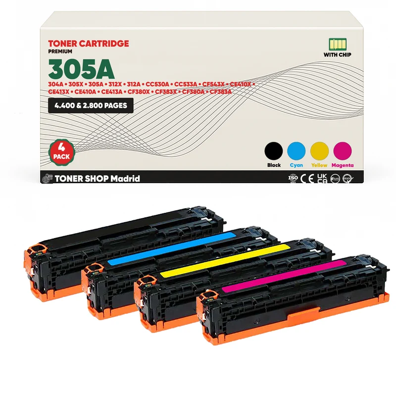 BDink Tóner Compatible HP 305A (Pack 4 CMYK) CC530A CC531A CC532A CC533A