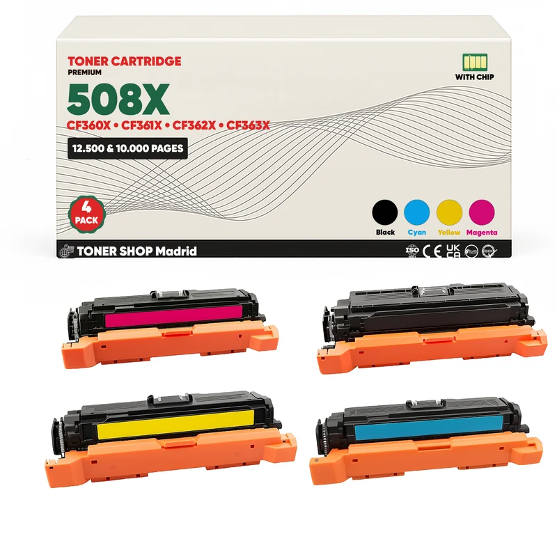 BDink Tóner Compatible HP 508X (Pack 4 CMYK) CF360X CF361X CF362X CF363X