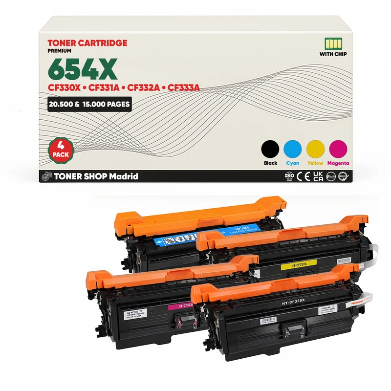 BDink Tóner Compatible HP 654X (Pack 4 CMYK) CF330X CF331A CF332A CF333A