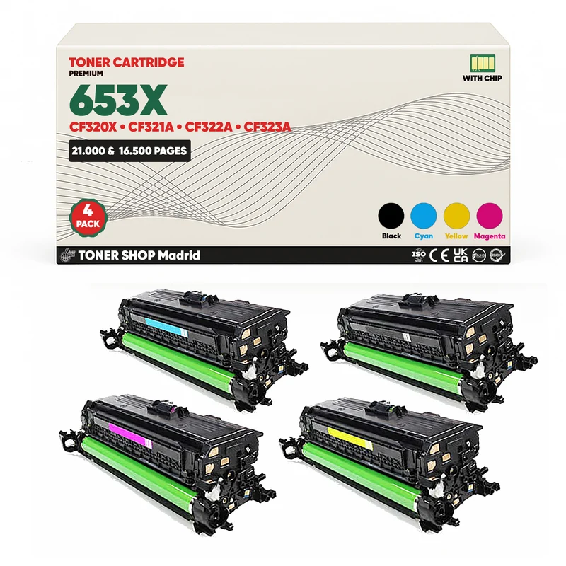 BDink Tóner Compatible HP 653X (Pack 4 CMYK) CF320X CF321A CF322A CF323A