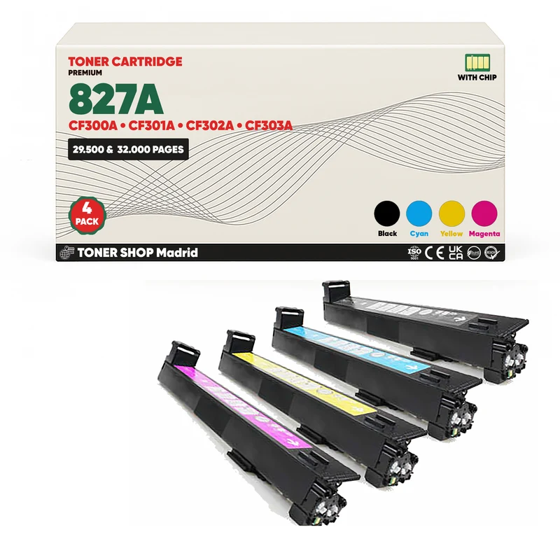 BDink Tóner Compatible HP 827A (Pack 4 CMYK) CF300A CF301A CF302A CF303A