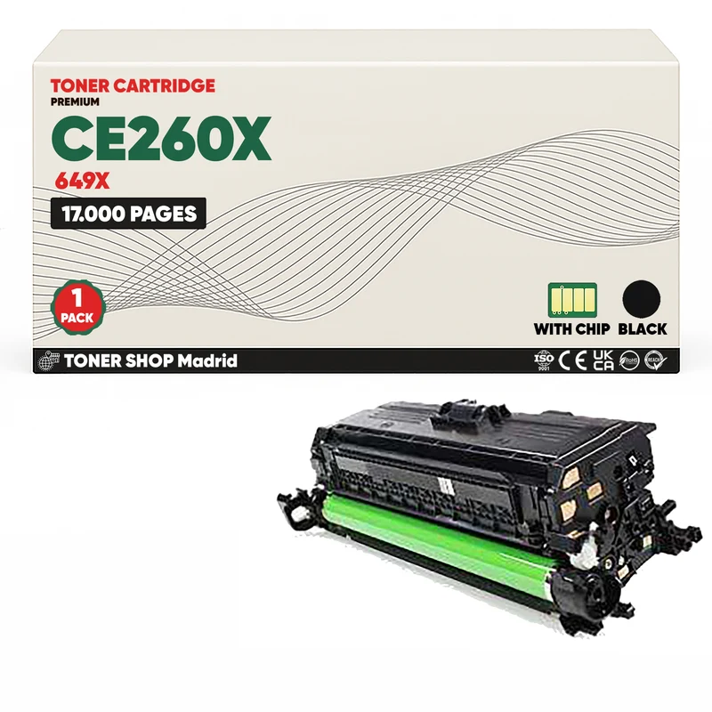 BDink Cartucho Tóner Compatible HP CE260X Negro (Pack 1) - Reemplaza 649X