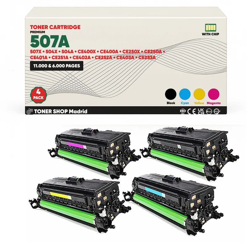 BDink Cartucho Tóner Compatible HP 507A/504A CMYK (Pack 4)