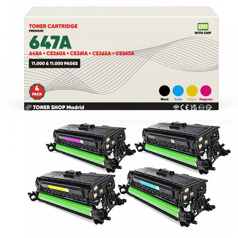 BDink Cartucho Tóner Compatible HP 647A/648A CMYK (Pack 4)