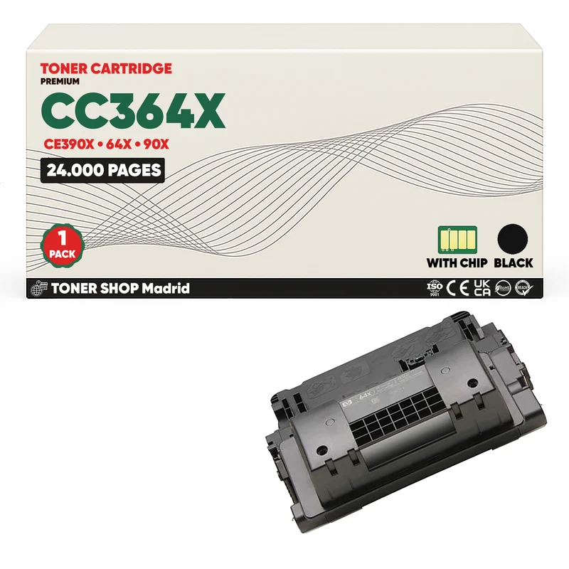 BDink Cartucho Tóner Compatible HP CC364X/CE390X Negro (Pack 1) - Reemplaza 64X/90X